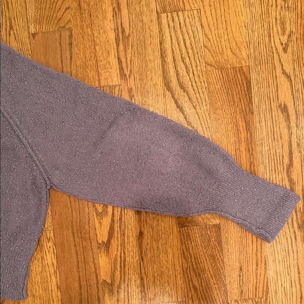 FREE PEOPLE Found My Friend Large Purple Slouchy Oversized Bouclé Hood Cardigan - Picture 5 of 13